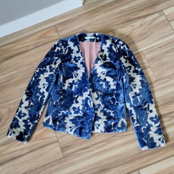 Bakchic Eyes of Nedjma Floral Brocade Velvet Wrap Jacket Blazer - Picture 8 of 12